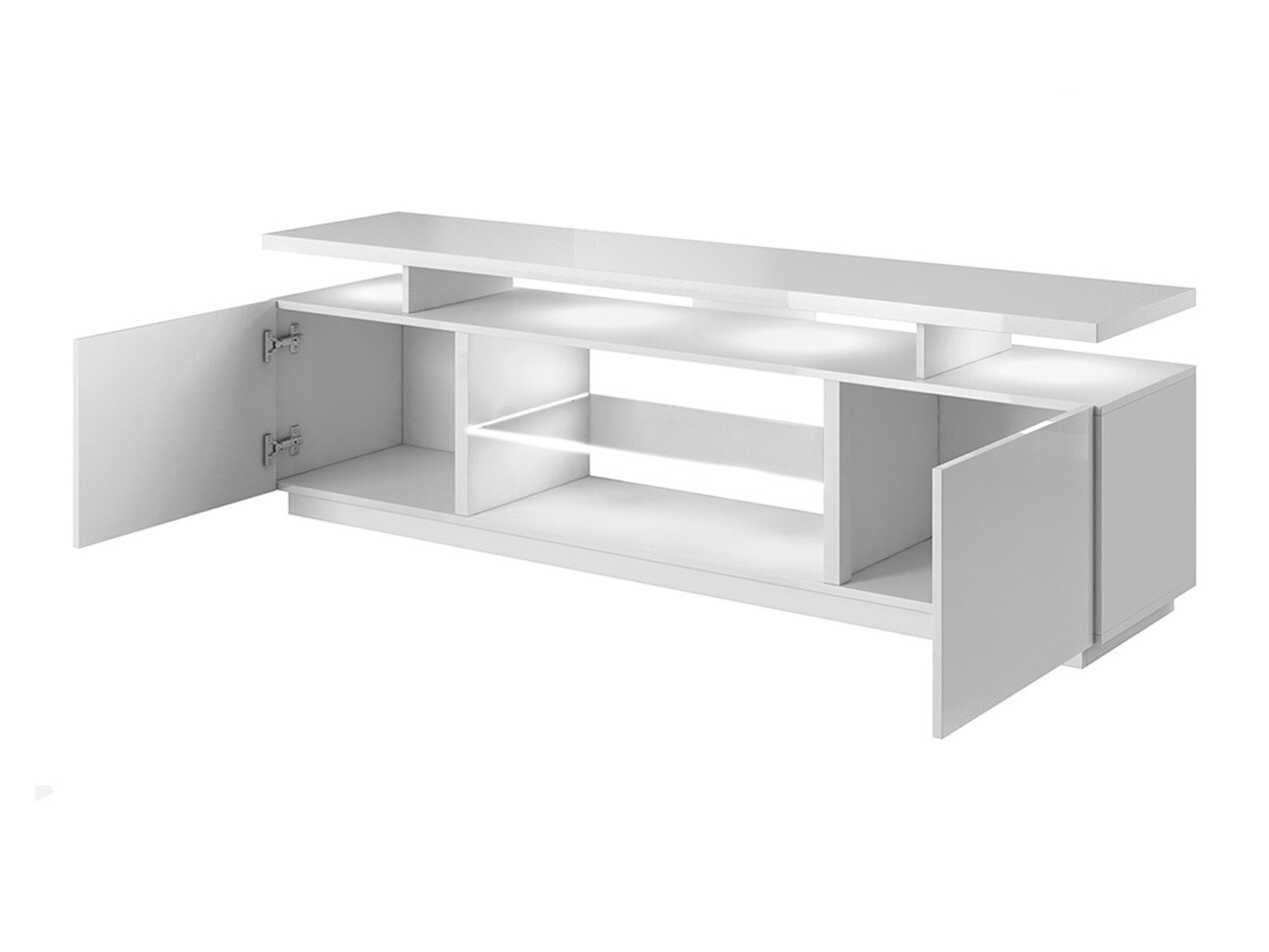 TV galds Charlotte 138 (Melns + Glancēts melns)