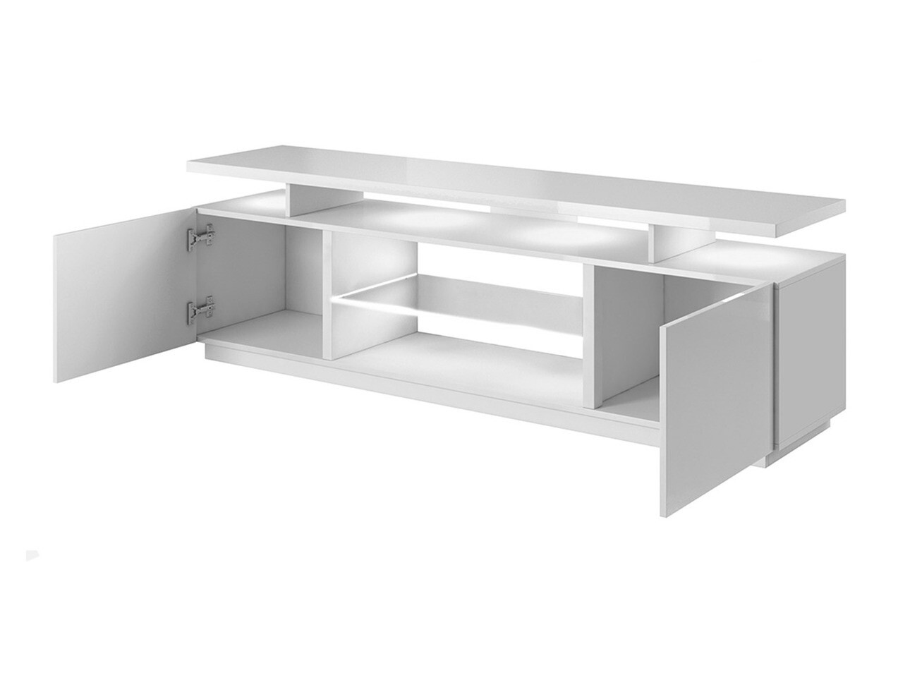 TV galds Charlotte 138 (Pelēks + Glancēts pelēks)