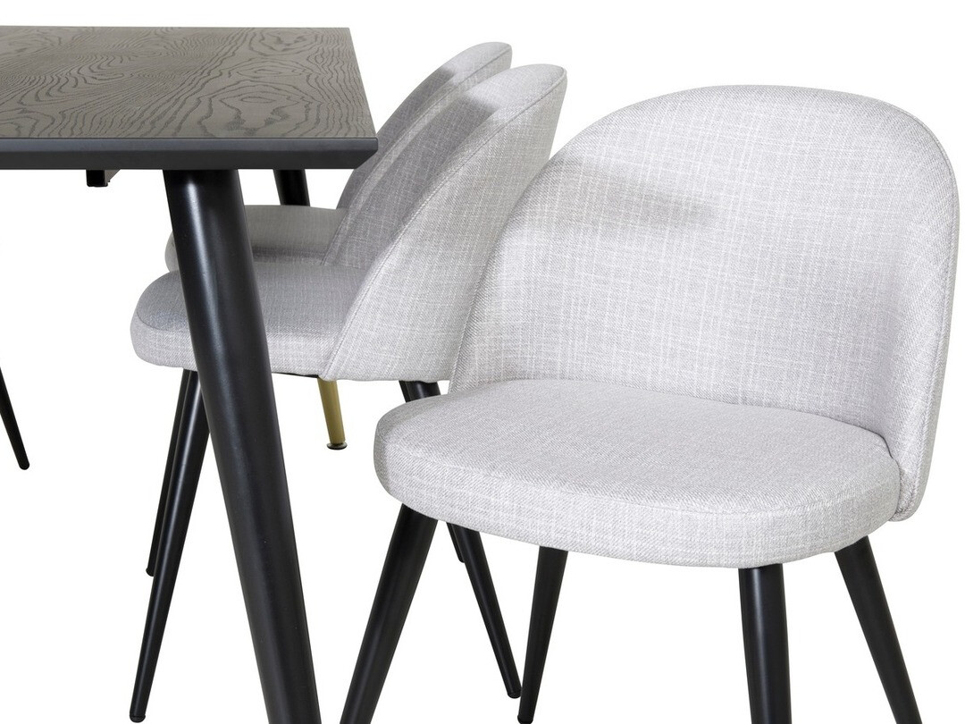 Ēdamistabas komplekts Dallas 1876 (Gaiši pelēks + Melns)