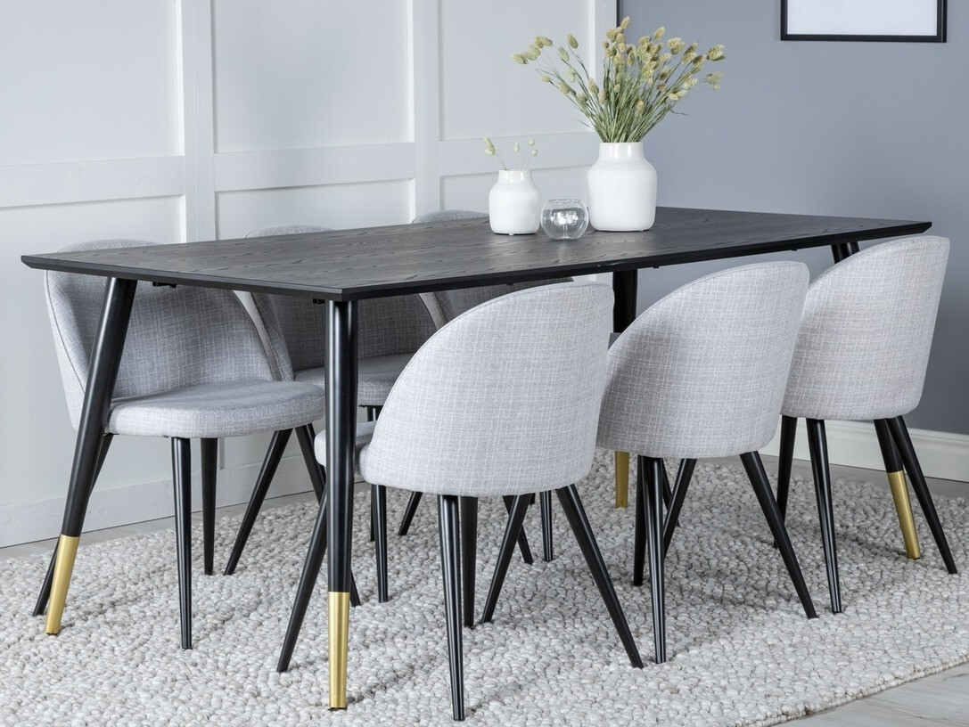 Обеденный гарнитур Dallas 1876 (Светло-серый + Чёрный)