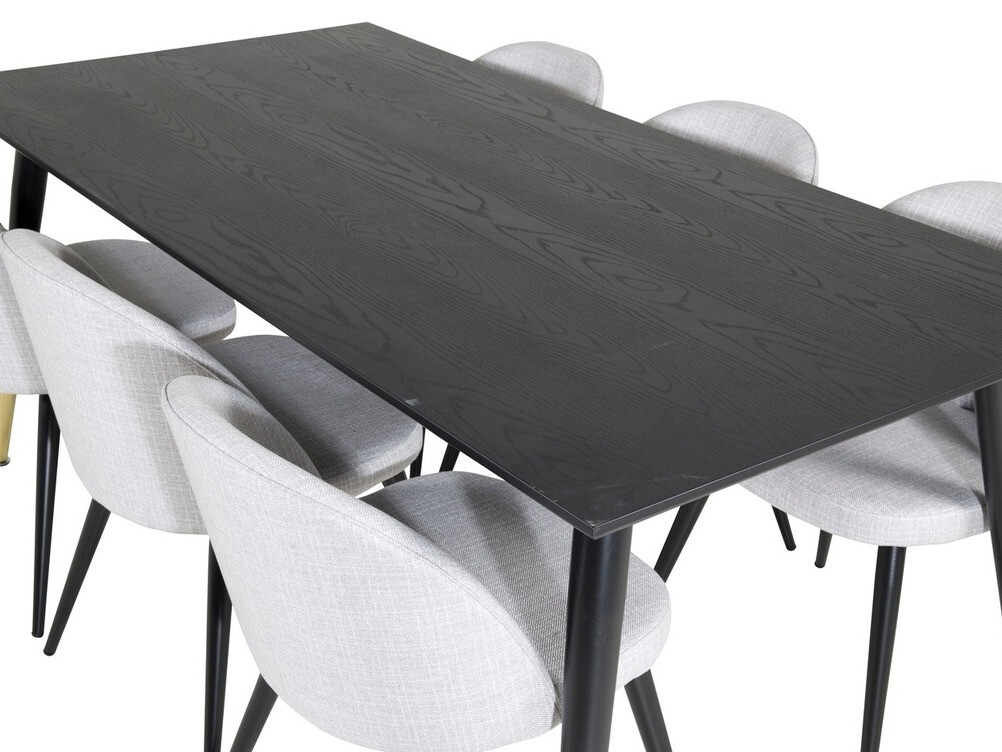 Обеденный гарнитур Dallas 1876 (Светло-серый + Чёрный)