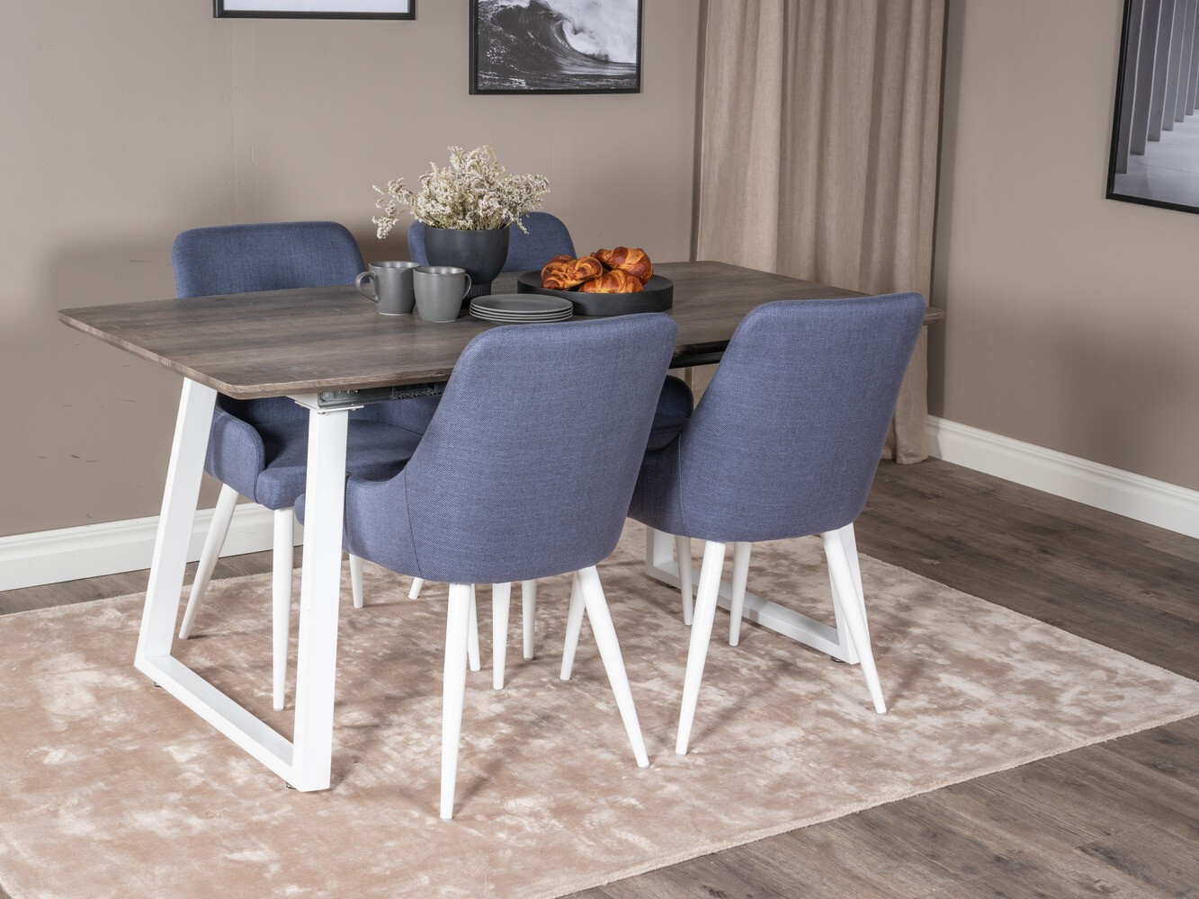 Ēdamistabas komplekts Dallas 1978 (Balts + Zils)