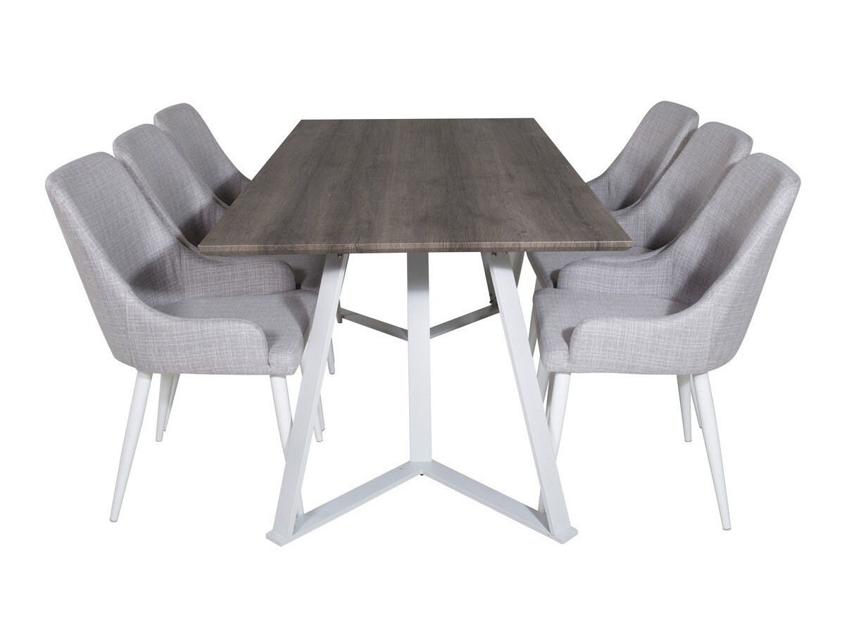 Обеденный гарнитур Dallas 1973 (Белый + Светло-серый)