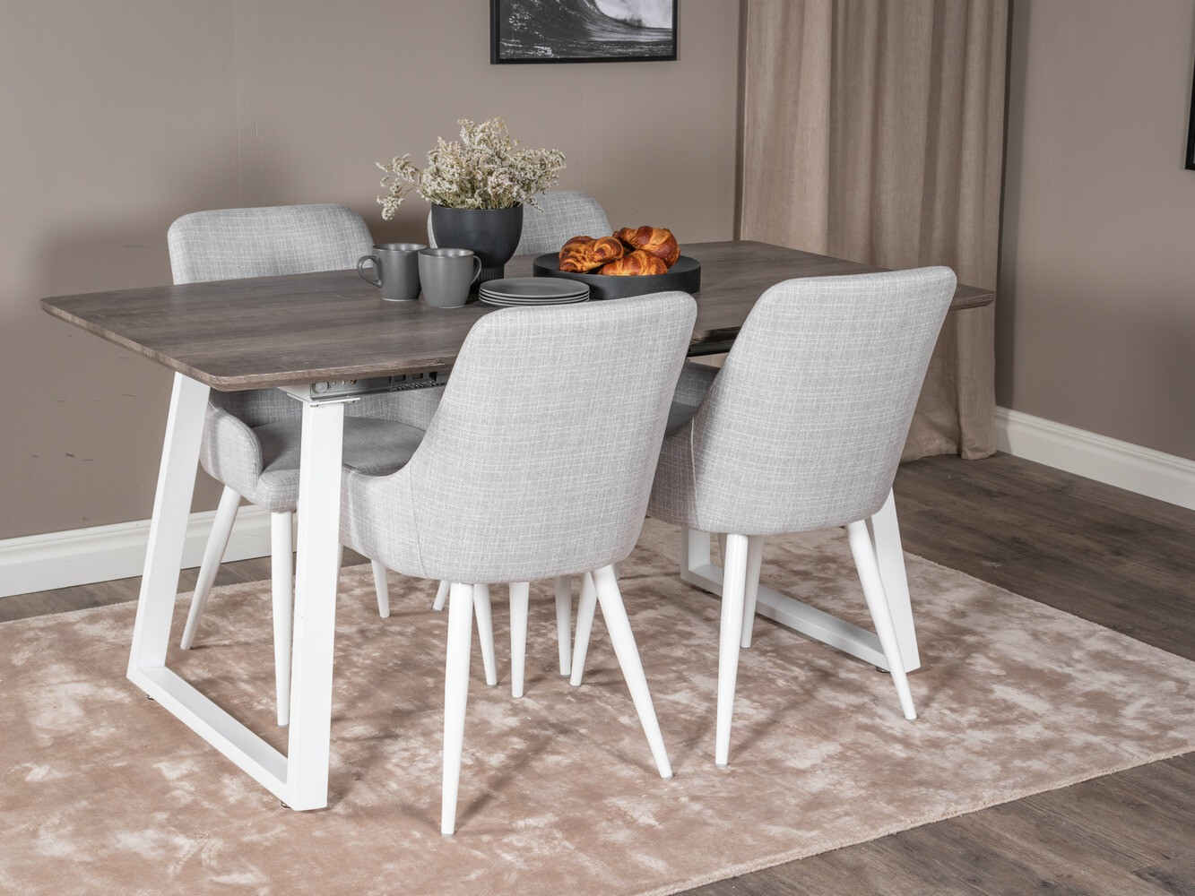 Обеденный гарнитур Dallas 1978 (Белый + Светло-серый)