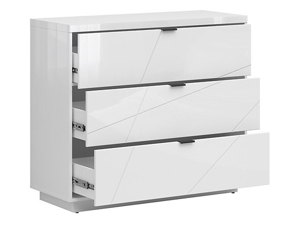 Kumode Fivale 118 (Glancēts balts + Balts)