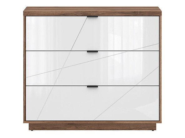 Kumode Fivale 118 (Tumšs delano ozols + Glancēts balts)