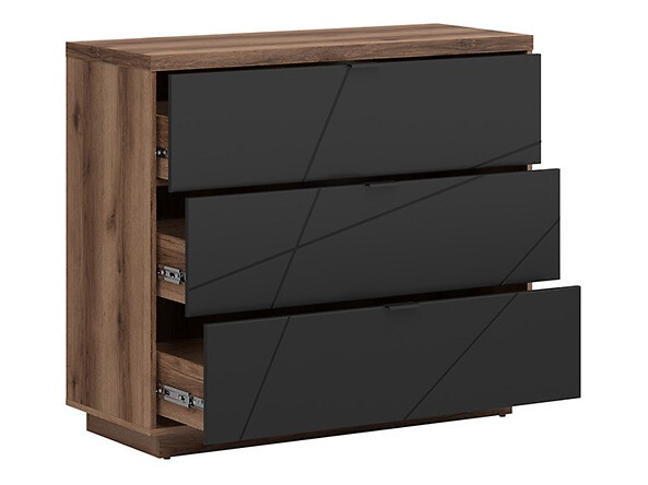 Kumode Fivale 118 (Tumšs delano ozols + Matēts melns)