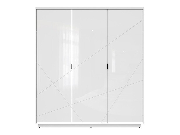 Skapis Fivale 116 (Glancēts balts + Balts)