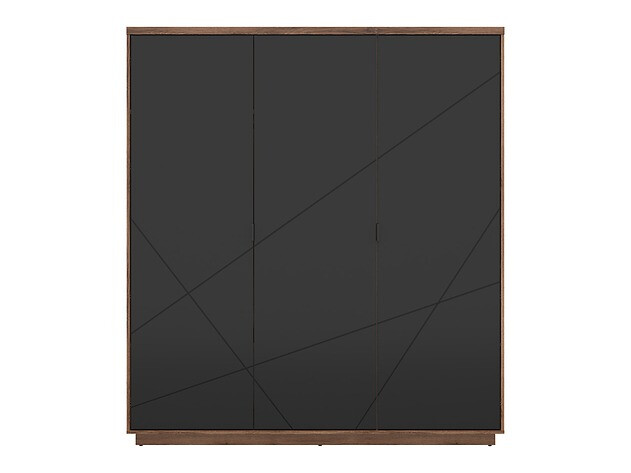 Skapis Fivale 116 (Tumšs delano ozols + Matēts melns)