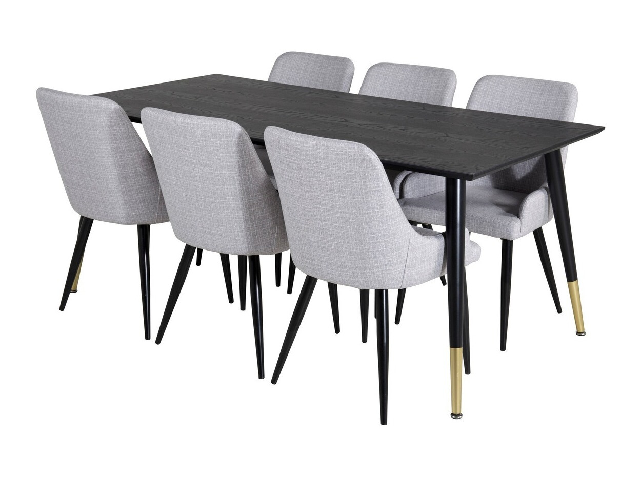 Ēdamistabas komplekts Dallas 2599 (Melns + Misiņš)