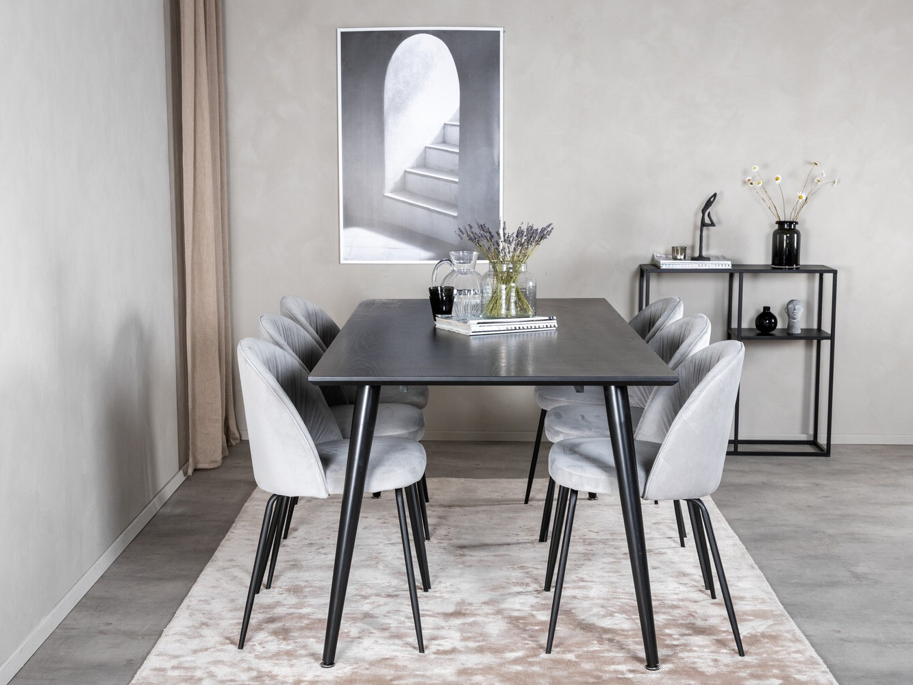 Ēdamistabas komplekts Dallas 2600 (Melns)