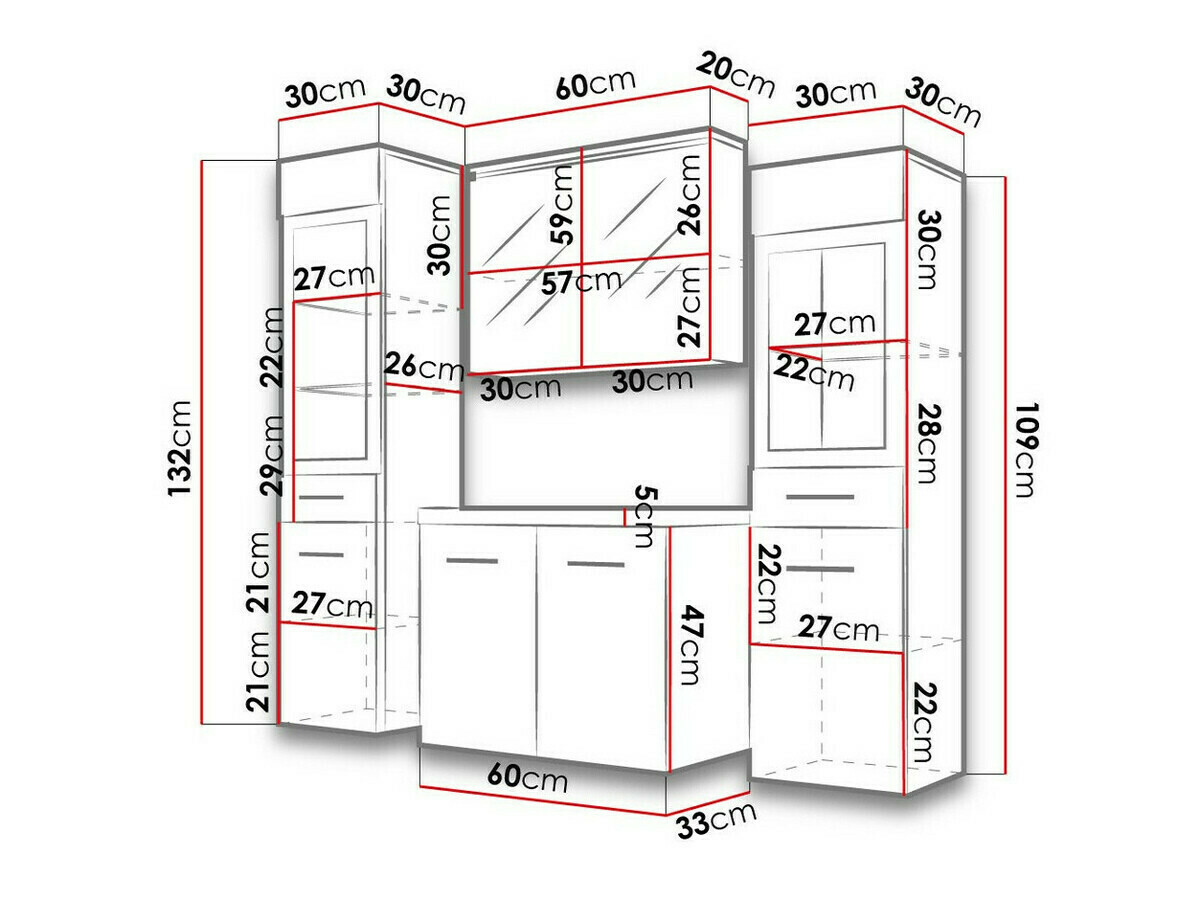 Набор для ванной комнаты Sarasota 140 (Глянцевый белый + Матера серый)