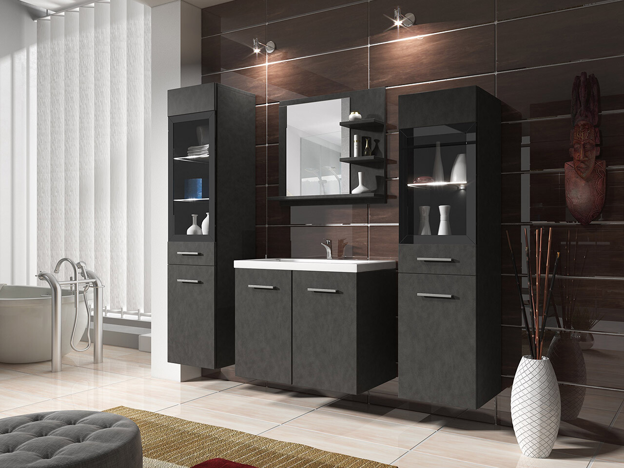 Набор для ванной комнаты Sarasota 141 (Матера серый)