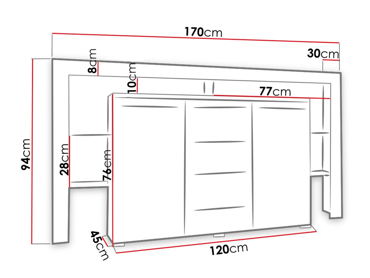 Kumode Aestas (Balts + Glancēts melns)