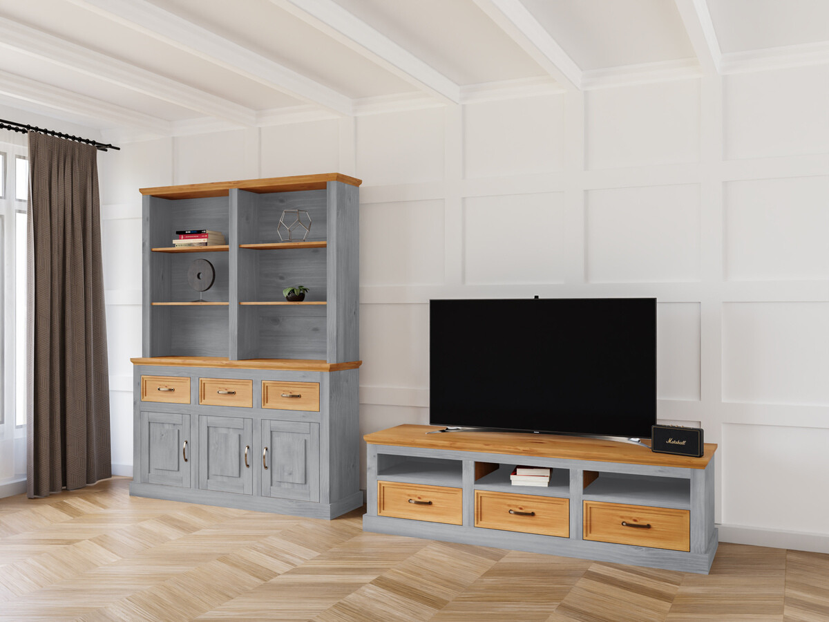 Viesistabas komplekts Tolelio 117 (Priede + Pelēks)