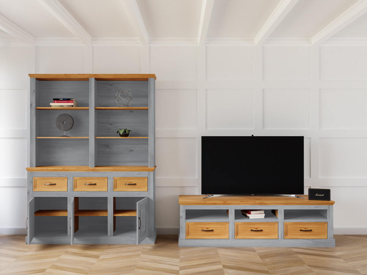 Viesistabas komplekts Tolelio 117 (Priede + Pelēks)