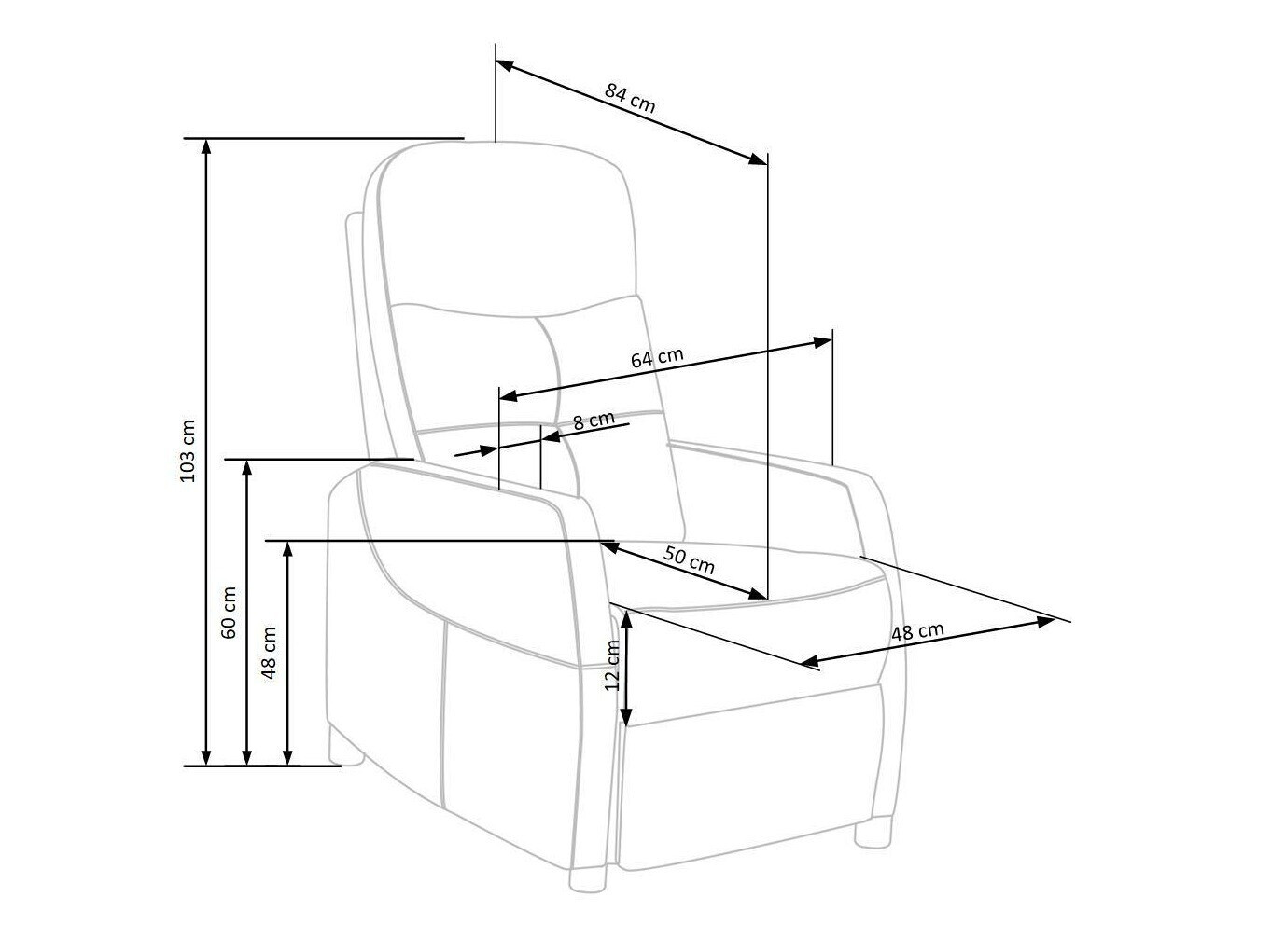 Krēsls reglainer Houston 992 (Pelēks)