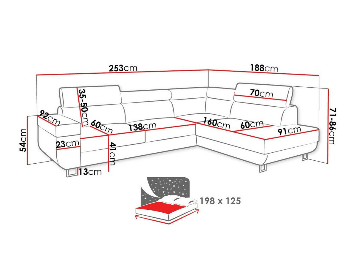 Stūra dīvāns Comfivo 306 (Poso 05)