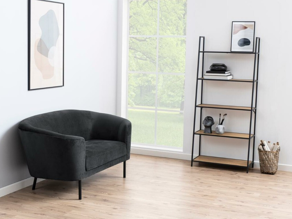 Стеллаж Norsica Sevferi 156 (Чёрный + Дикий дуб)