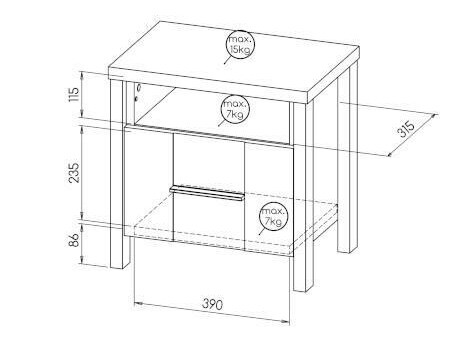 Naktsgaldiņš Ogden 161 (Antracīts)