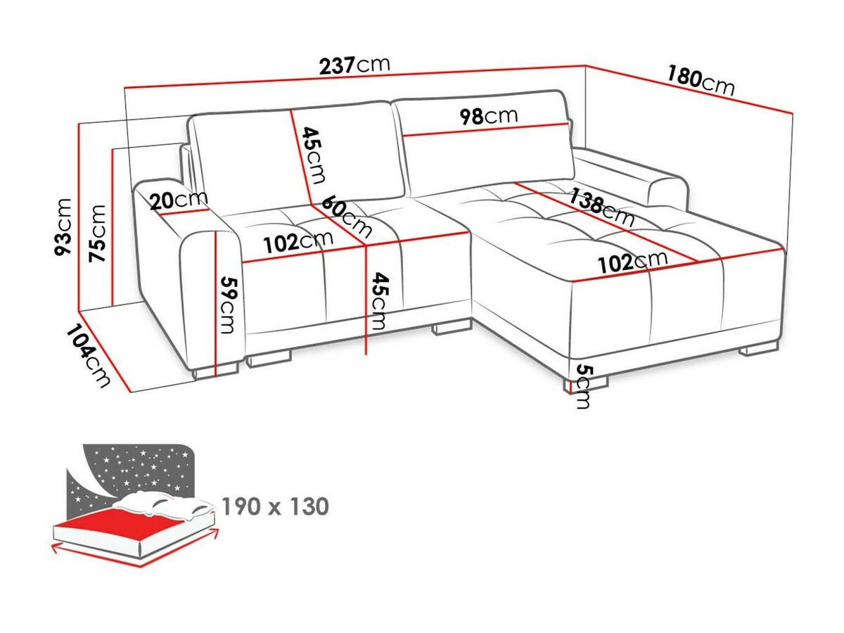 Угловой диван Columbus 183 (Country 8)