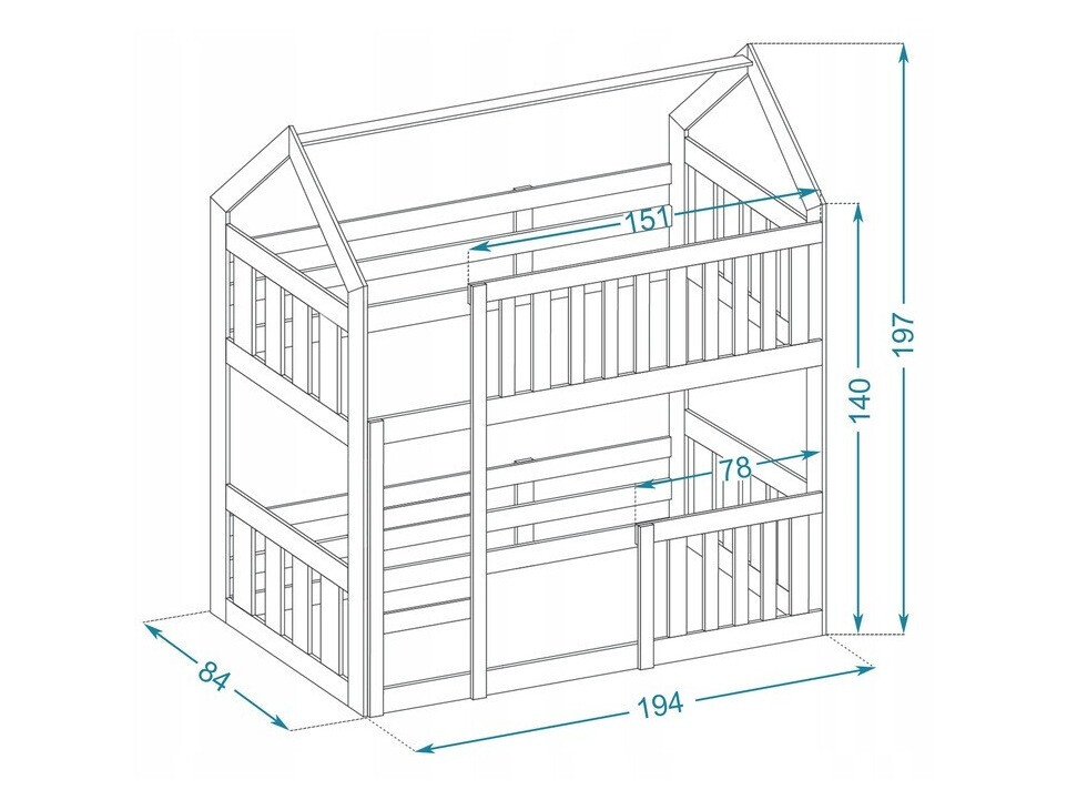 Двухъярусная кровать Aurora 175 (Сосна)