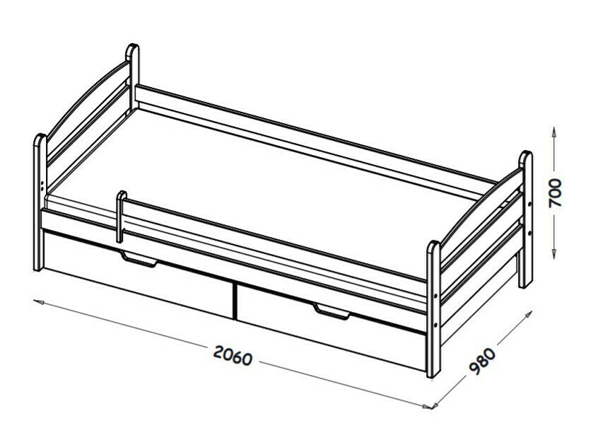 Кровать Ogden 166 (Орех)