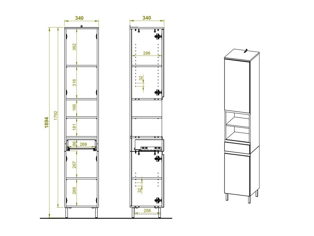 Stāvošs vannas skapītis Levtalo 104