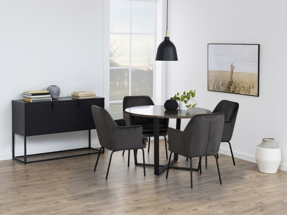 Cтол Norsica 309 (Коричневый мрамор + Чёрный)