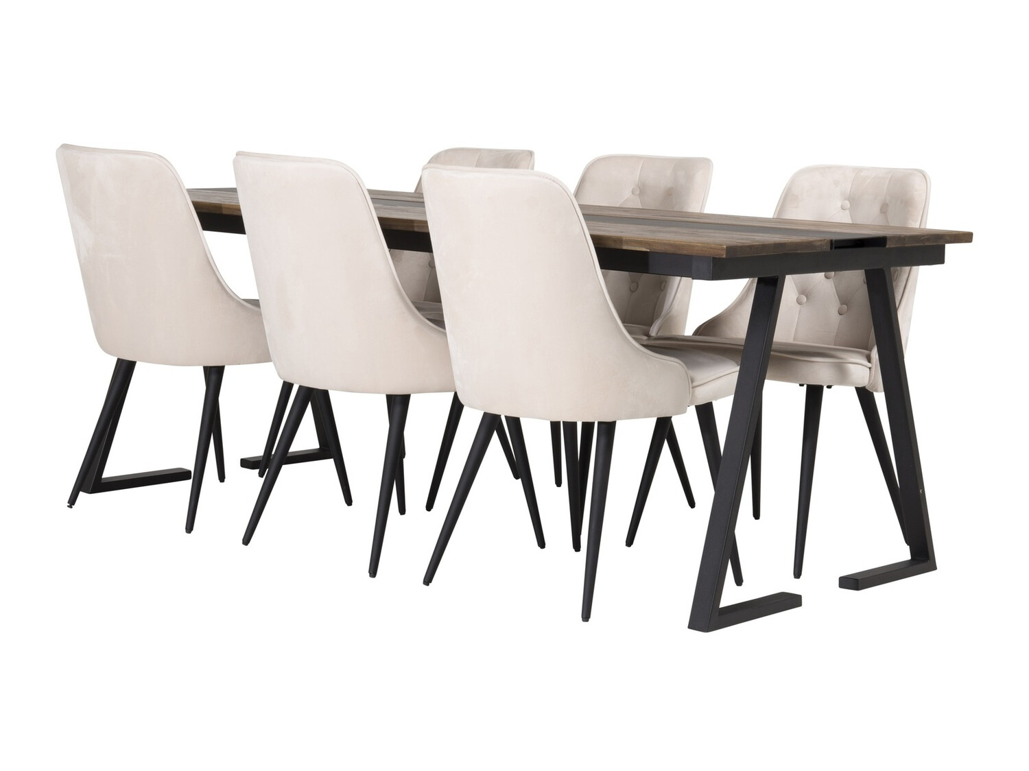 Ēdamistabas komplekts Dallas 1934 (Melns + Bēšs)