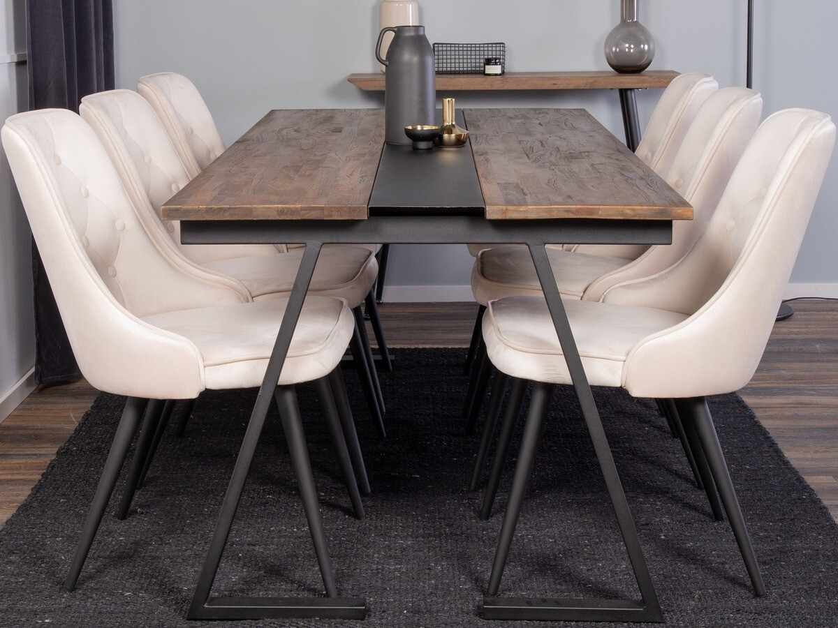 Ēdamistabas komplekts Dallas 1934 (Melns + Bēšs)