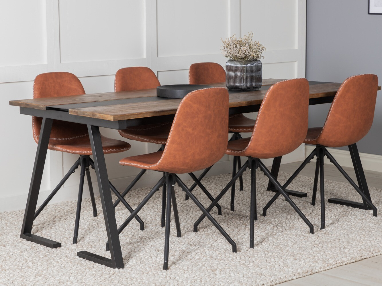 Ēdamistabas komplekts Dallas 1938 (Melns + Brūns)