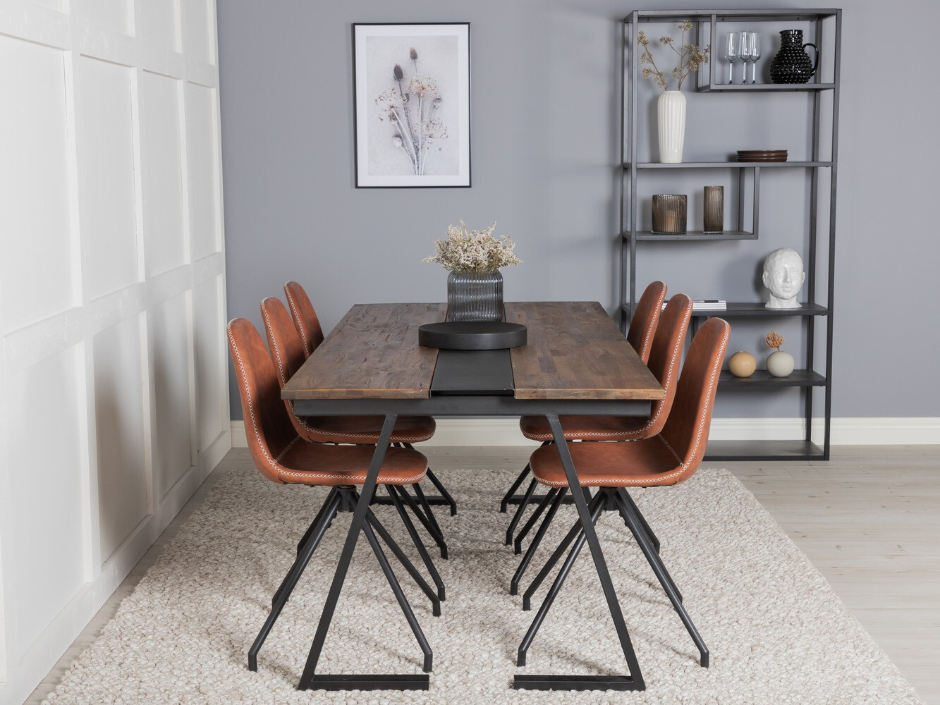Ēdamistabas komplekts Dallas 1938 (Melns + Brūns)
