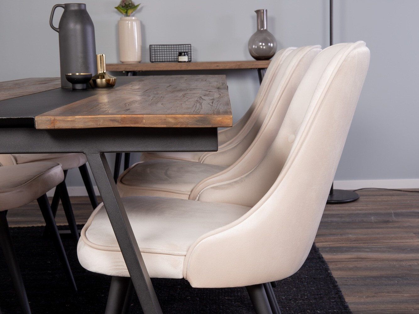 Обеденный гарнитур Dallas 1934 (Чёрный + Бежевый)