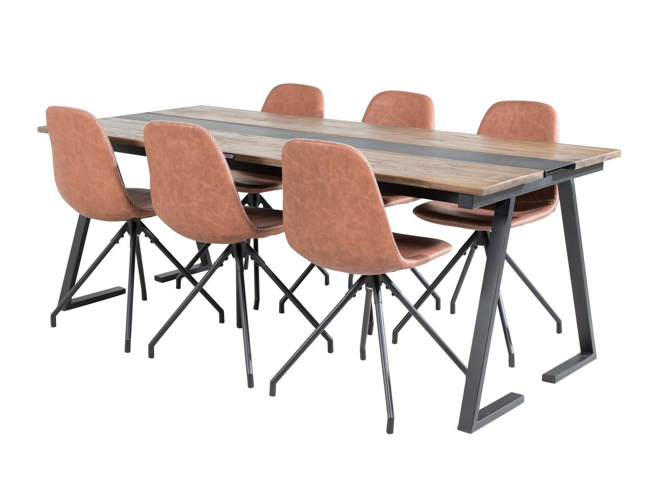 Обеденный гарнитур Dallas 1938 (Чёрный + Коричневый)