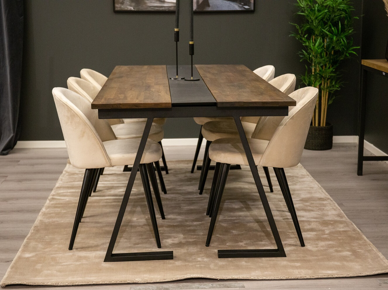 Обеденный гарнитур Dallas 1944 (Крем + Чёрный)