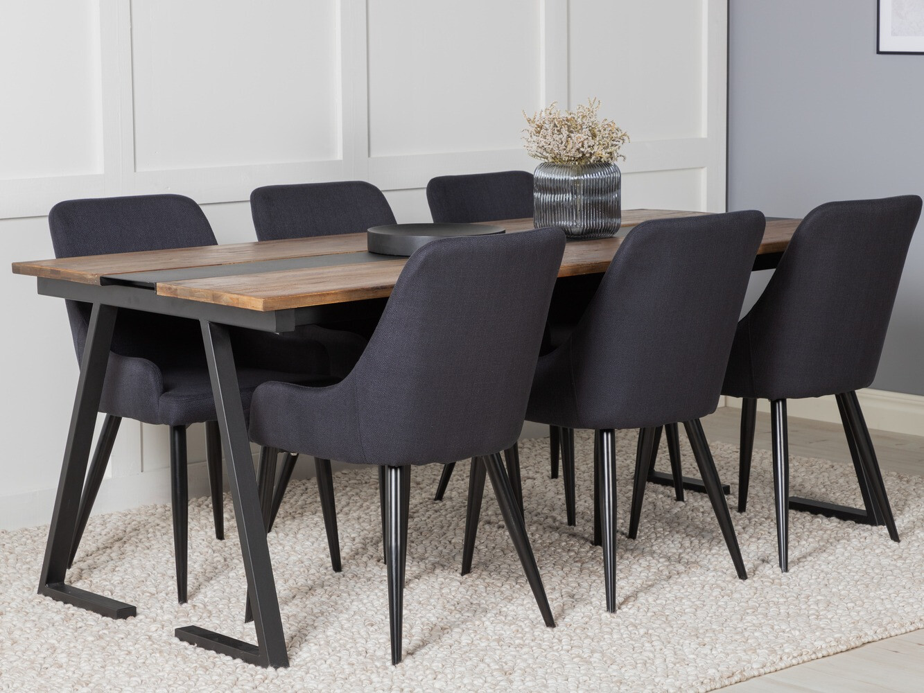 Обеденный гарнитур Dallas 1948 (Чёрный + Синий)