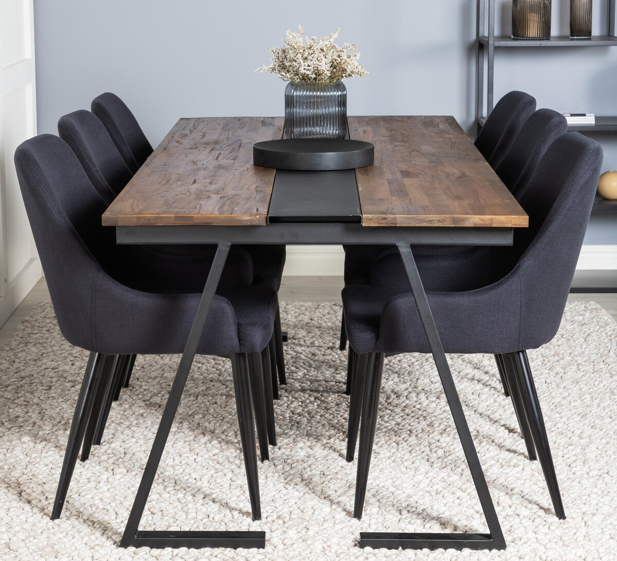 Обеденный гарнитур Dallas 1948 (Чёрный + Синий)