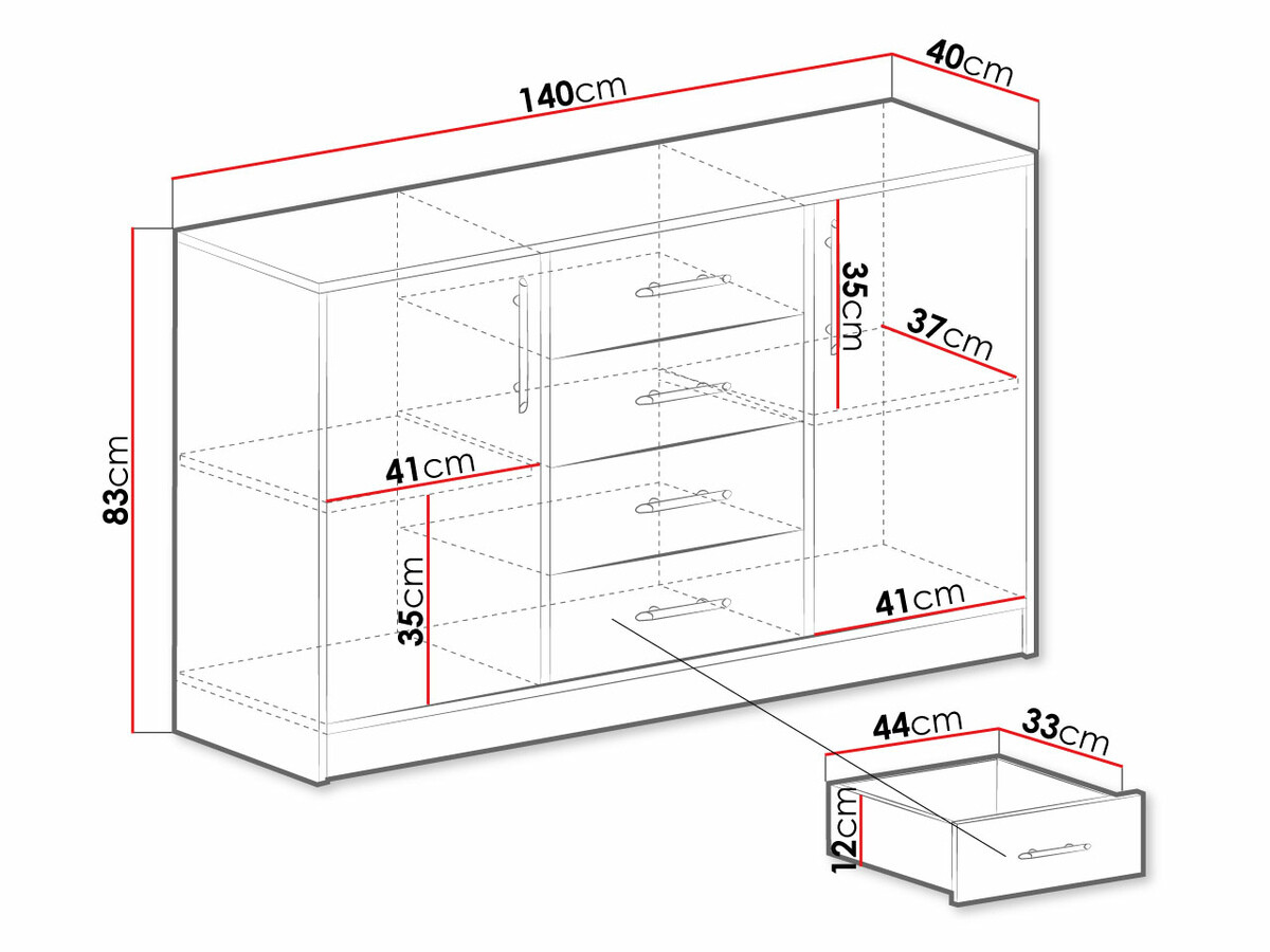 Kомод Cavmero 109 (Антрацит)