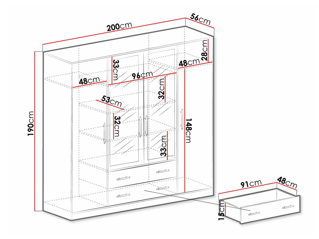 Skapis Cavmero 100 (Sonomas ozols + Balts)