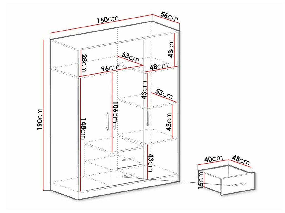 Skapis Cavmero 102 (Antracīts)