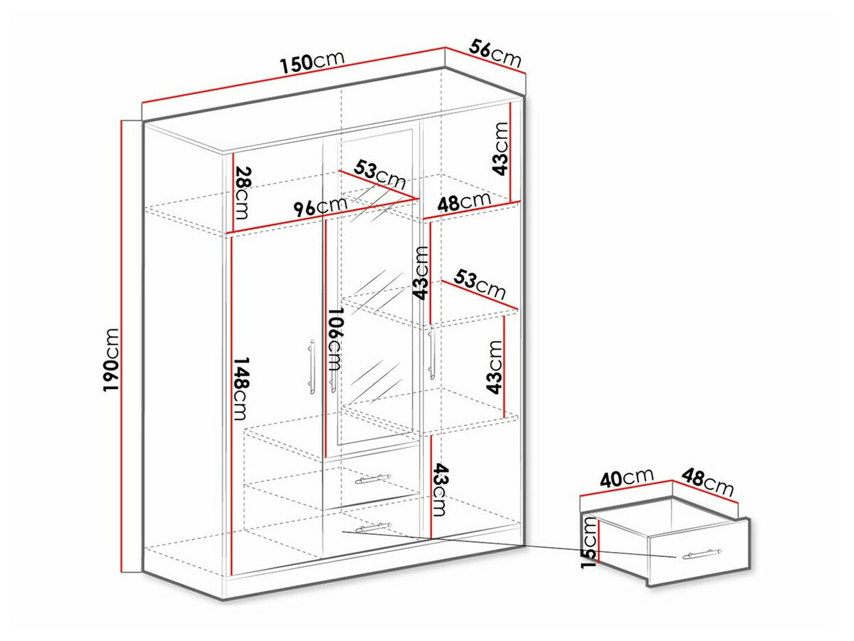 Skapis Cavmero 103 (Antracīts)