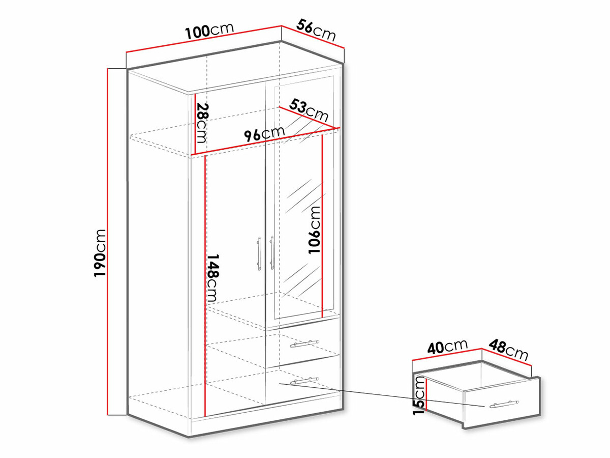 Skapis Cavmero 104 (Antracīts)
