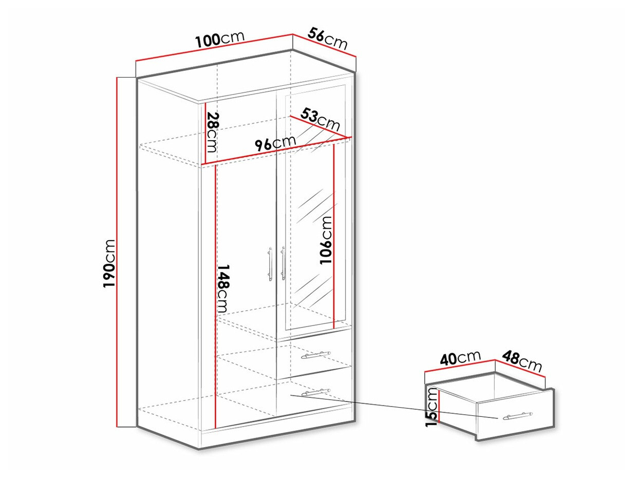 Skapis Cavmero 104 (Sonomas ozols + Balts)