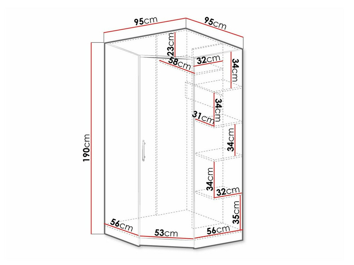 Угловой шкаф Cavmero 106 (Антрацит)