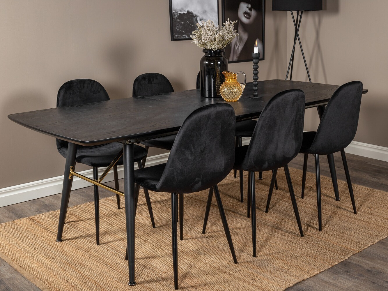 Ēdamistabas komplekts Dallas 1580 (Melns)