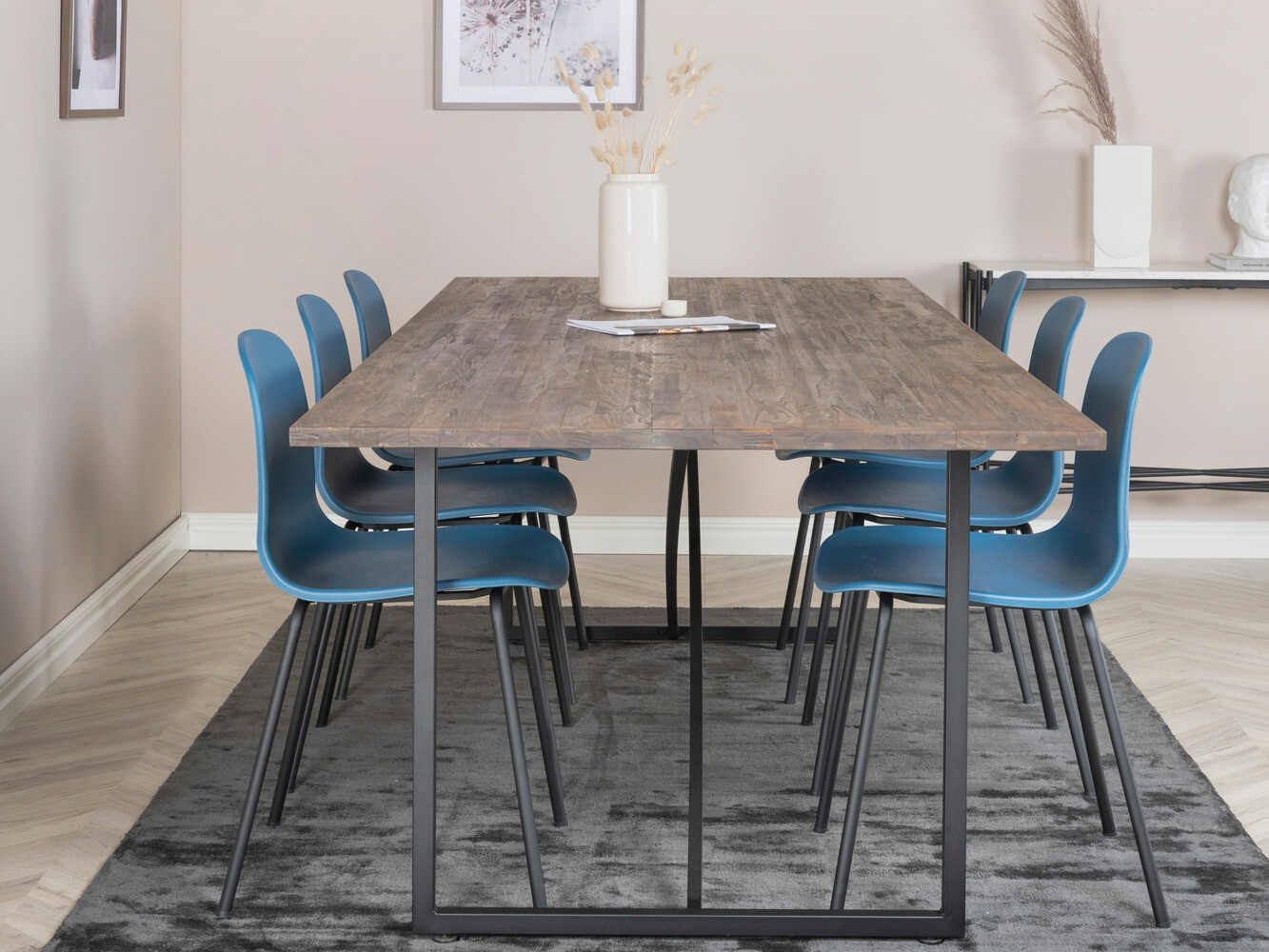 Ēdamistabas komplekts Dallas 1861 (Melns + Gaiši zils)