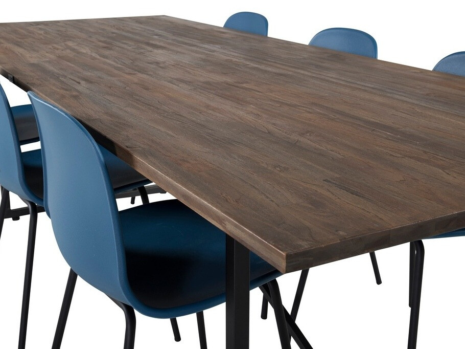 Ēdamistabas komplekts Dallas 1861 (Melns + Gaiši zils)