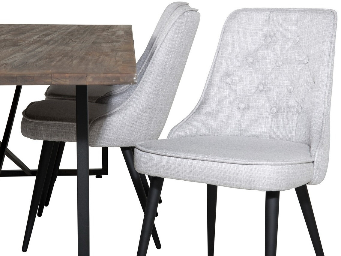 Ēdamistabas komplekts Dallas 1865 (Melns + Gaiši pelēks)