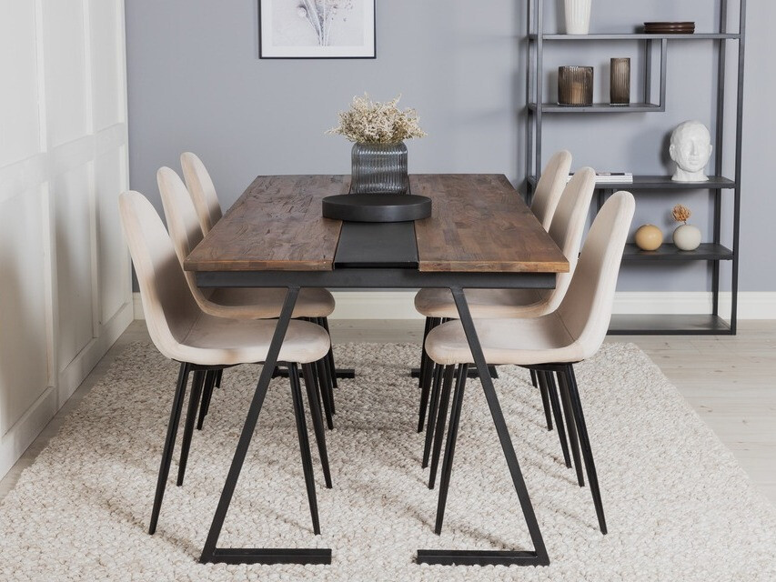 Ēdamistabas komplekts Dallas 1949 (Melns + Bēšs)